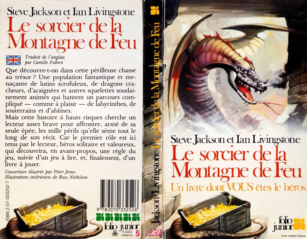 Couverture du sorcier de la montagne de feu, premier livre dont vous êtes le héros (1982)
